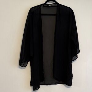 Black Sheer Kimono Cardigan